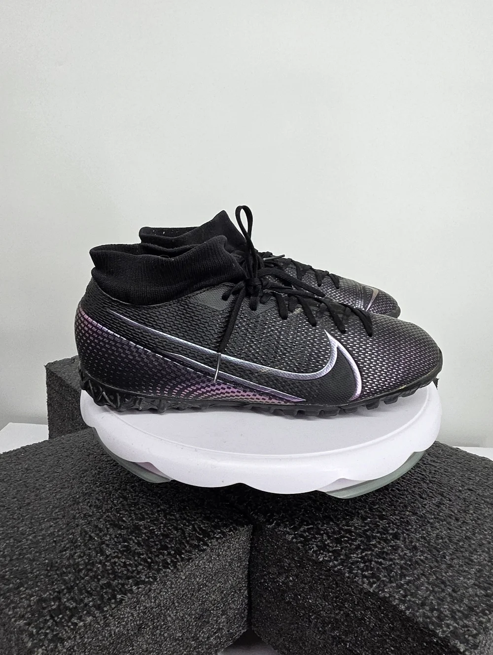 Nike Mercurial Superfly 7 Academy TF Black Iridescent Soccer Cleats Men’s Size 8